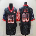 Nike 49ers #80 Jerry Rice camo black usa flag Color Rush Limited Jerseys