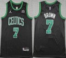 Jordan logo Boston Celtics #7 Jaylen Brown black basketball jerseys