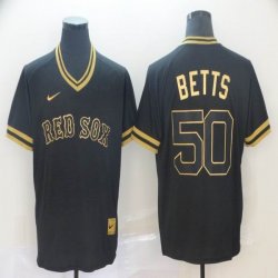 Nike Boston Red Sox #50 Mookie Betts black gold baseball jersey