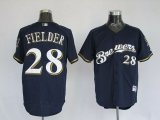 Milwaukee Brewers 28 Prince Fielder Blue MLB Jerseys