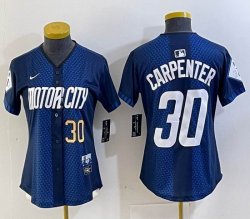 Youth Nike Detroit Tigers #30 Kerry Carpenter blue Majestic baseball jerseys city version 01