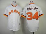 San Diego Padres #34 Rollie Fingers white throwback mlb jerseys