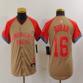 Youth American League #16 Jarren Duran Nike Cream 2024 MLB All-Star Game Limited Jersey 01