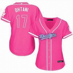 Custom Women Nike Los Angeles Dodgers #17 Shohei Ohtani Pink baseball Jerseys