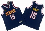 Youth Nike Denver Nuggets #15 Nikola Jokic dark blue nba basketball jerseys