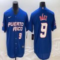 Puerto Rico #9 Baseball Javier Báez blue 2023 World Baseball Classic Replica Player Jersey 03