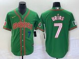 2023 World Cup Mexico #7 Julio Urias green red majestic baseball jerseys 93