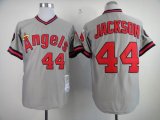 Anaheim Angels #44 Reggie Jackson throwback gray 1985 MLB Jerseys