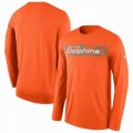 Men's Miami Dolphins Nike Orange Sideline Seismic Legend Long Sleeve T-Shirt