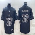 Nike New Orleans Saints #32 Tyrann Mathieu black Color Rush Limited Jersey Reflective version