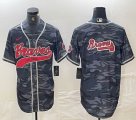 Nike Atlanta Braves blank grey camo MLB Baseball jerseys Joint name-BD 03