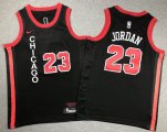 Youth Chicago #23 Michael Jordan black Nike nba basketball jerseys city version-XD