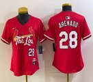 Women Nike St. Louis Cardinals #28 Nolan Arenado red majestic Baseball Jersey city version-BD