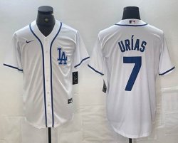 Nike Los Angeles Dodgers #7 Julio Urias white MLB baseball Jersey Joint name -BD