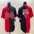 Nike Chicago Bulls blank red black baseball jerseys Joint name-BD 01