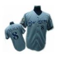 Milwankee Brewers 8 BRAUN grey mlb jersey