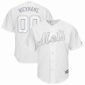 Custom New York Mets white majestic baseball jersey-WL