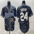 Nike Los Angeles Dodgers #24 Kobe Bryant gray camo NBA and baseball Jerseys Joint name -BD 01