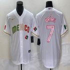 2023 World Cup Mexico #7 Julio Urias white majestic baseball jerseys 94