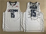 Uconn Huskies Kemba Walker 15 College Basketball Jersey - white