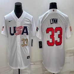 2023 World Cup #33 Lance Lynn white USA majestic baseball jerseys 04