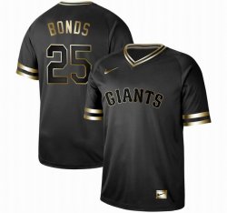 Nike San Francisco Giants #25 Barry Bonds black gold baseball jersey