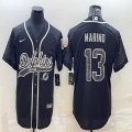 Nike Miami Dolphins #13 Dan Marino black baseball jerseys Joint name Reflective version-BD+