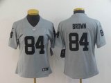 Youth Nike Oakland Raiders #84 Antonio Brown gray Color Rush Limited Jersey Reverse version