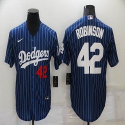 Nike Los Angeles Dodgers#42 Jackie Robinson blue majestic baseball Jersey-BD