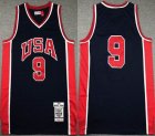 USA Olympic Edition #9 Michael Jordan dark blue NBA basketball Jersey-XD