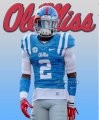 Custom Ole Miss skyblue College football jersey