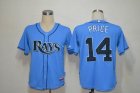 Tampa Bay Rays 14 Price Baby blue MLB Jersey