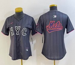 Women Nike New York Mets blank gray majestic majestic baseball jerseys city version 06