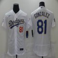 Dodgers #81 Victor Gonzalez Nike white Dodger World Series Champions Flexbase Authentic Collection Jerseys