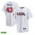 2023 World Cup #43 Raley white USA majestic baseball jerseys