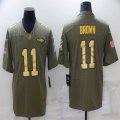 Philadelphia Eagles #11 Carson A.J. Brown Green Salute to Service Limited Jersey -BD 03