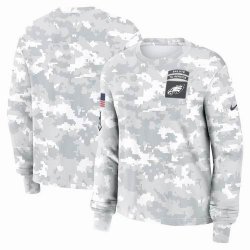 Philadelphia Eagles Nike Arctic Camo 2024 Salute To Service Performance Long Sleeves T-Shirt