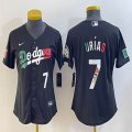 Women 2023 World Cup Mexico #7 Julio Urias black majestic baseball jerseys 21