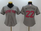 Women Pittsburgh Pirates 22 Andrew McCutchen Gray Road Mothers Day Flex Base Jersey