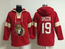 Ottawa Senators #19 Jason Spezza Red Ice Hockey Hooded Sweatshirt