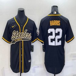 Nike Pittsburgh Steelers #22 Najee Harris black baseball jerseys Joint name-BD