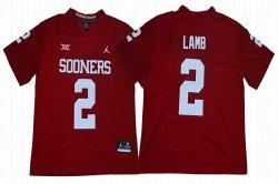 Oklahoma Sooners #2 CeeDee Lamb red College Football Limited Jersey