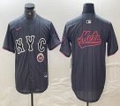 Nike New York Mets blank gray majestic majestic baseball jerseys city version 07