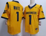 West Virginia Mountaineers #1 Jahiem White college football jerseys -yellow