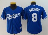 Youth Los Angeles Dodgers #8 Manny Machado blue majestic Baseball Jerseys