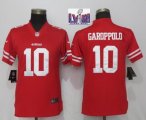 Women Nike San Francisco 49ers 10 Garoppolo Red 2017 Vapor Untouchable Elite Player