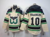 Hartford Whalers #10 Ron Francis beige C patch nhl Hooded Sweatshirt