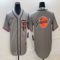 San Francisco Giants blank gray majestic baseball jerseys big logo-BD