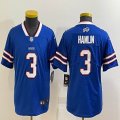 Youth Nike Buffalo Bills #3 Damar Hamlin blue Color Rush Limited Jersey-BD