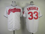 Cleveland Indians SWISHER 33 White baseball jerseys